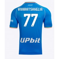 Stroje piłkarskie SSC Napoli Khvicha Kvaratskhelia #77 Koszulka Podstawowej 2023-24 Krótki Rękaw